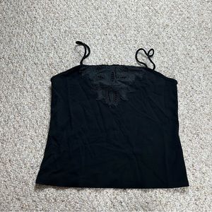 Express Tank Top Womens Size Medium Black Y2K Lace Sleeveless Shirt NWOT